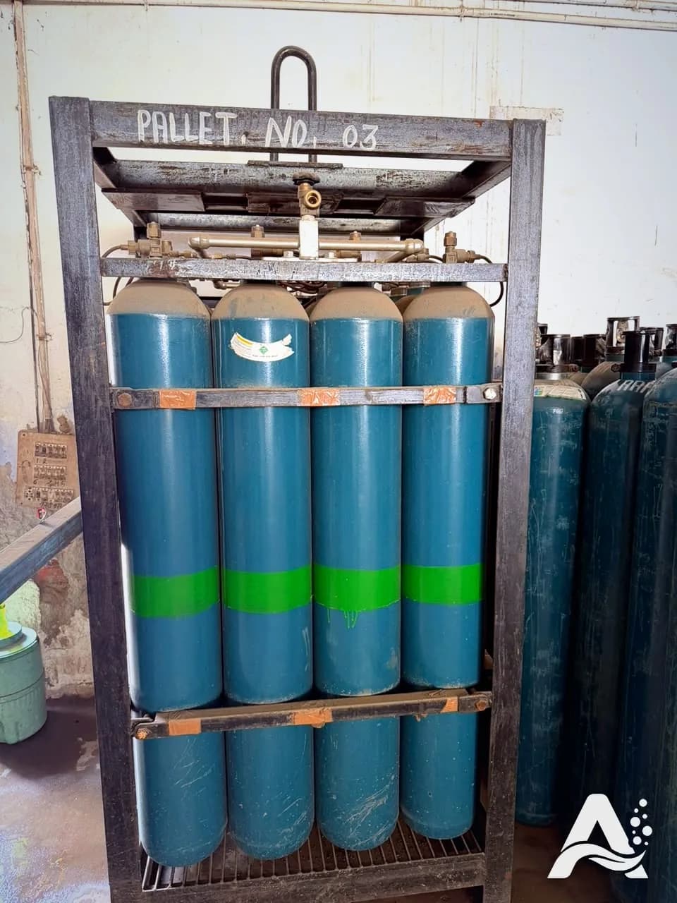 Gas purity analysis bench used for grade testing at Aggarwal Air Products, Bhiwadi